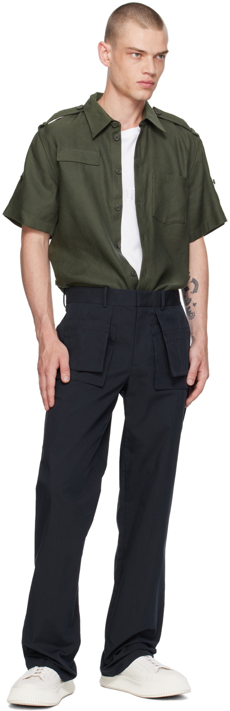 Helmut Lang Navy Utility Car Trousers