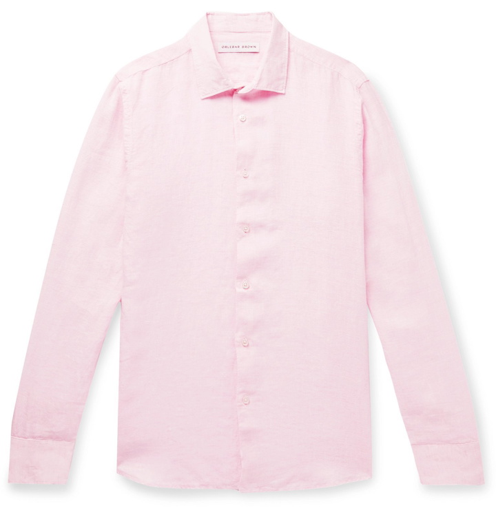 Photo: Orlebar Brown - Giles Slim-Fit Slub Linen Shirt - Pink