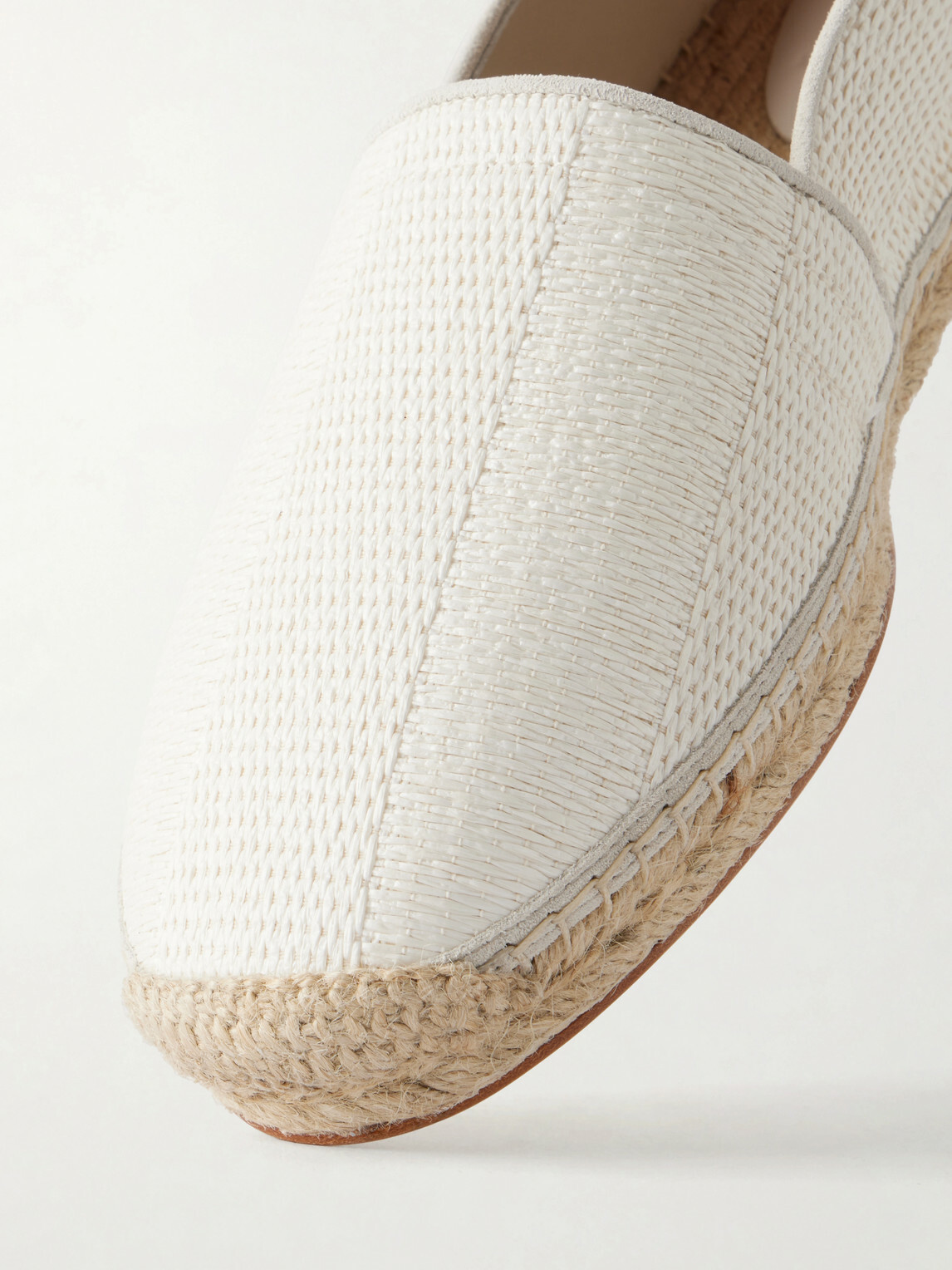 Brunello Cucinelli - Leather-Trimmed Woven Raffia Espadrilles - Neutrals