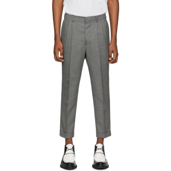 Photo: AMI Alexandre Mattiussi Grey Wool Carrot Trousers