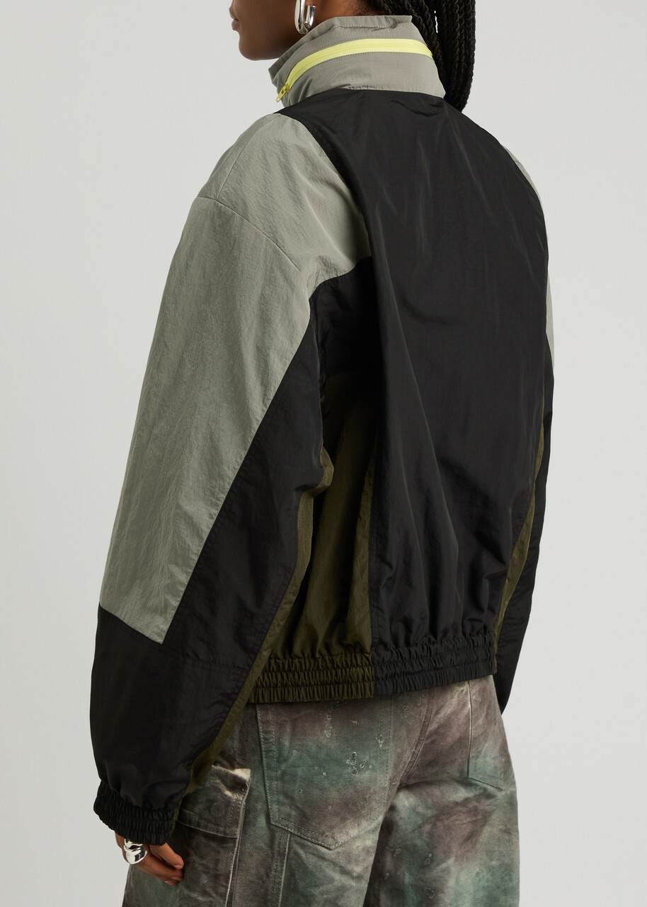 Meryll Rogge Colour-block Nylon Bomber Jacket Black Multi