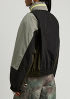 Meryll Rogge Colour-block Nylon Bomber Jacket Black Multi