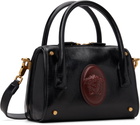Versace Black Roomy Small Leather Boston Bag