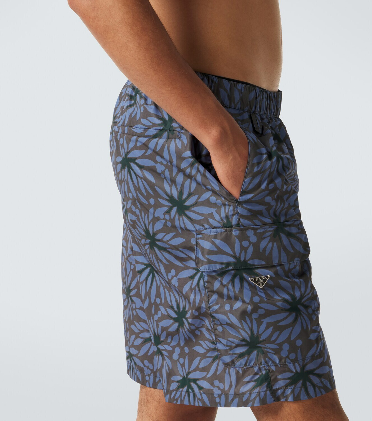 Prada Re-Nylon floral swim trunks