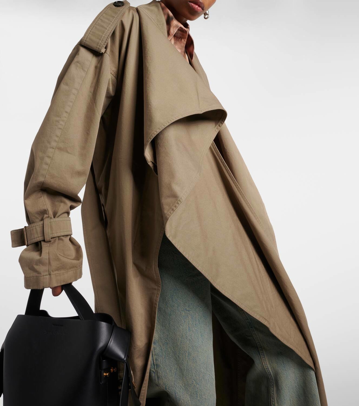 Acne Studios Shawl-detail twill cotton trench coat