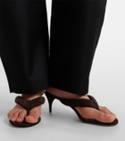 Alaïa Suede thong sandals