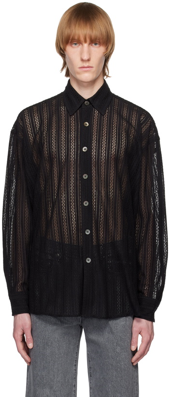 Photo: JieDa Black Semi-Sheer Shirt