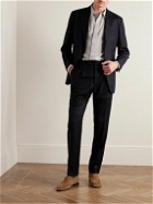 Saman Amel - Slim-Fit Tapered Pleated Wool and Cashmere-Blend Felt Suit Trousers - Blue