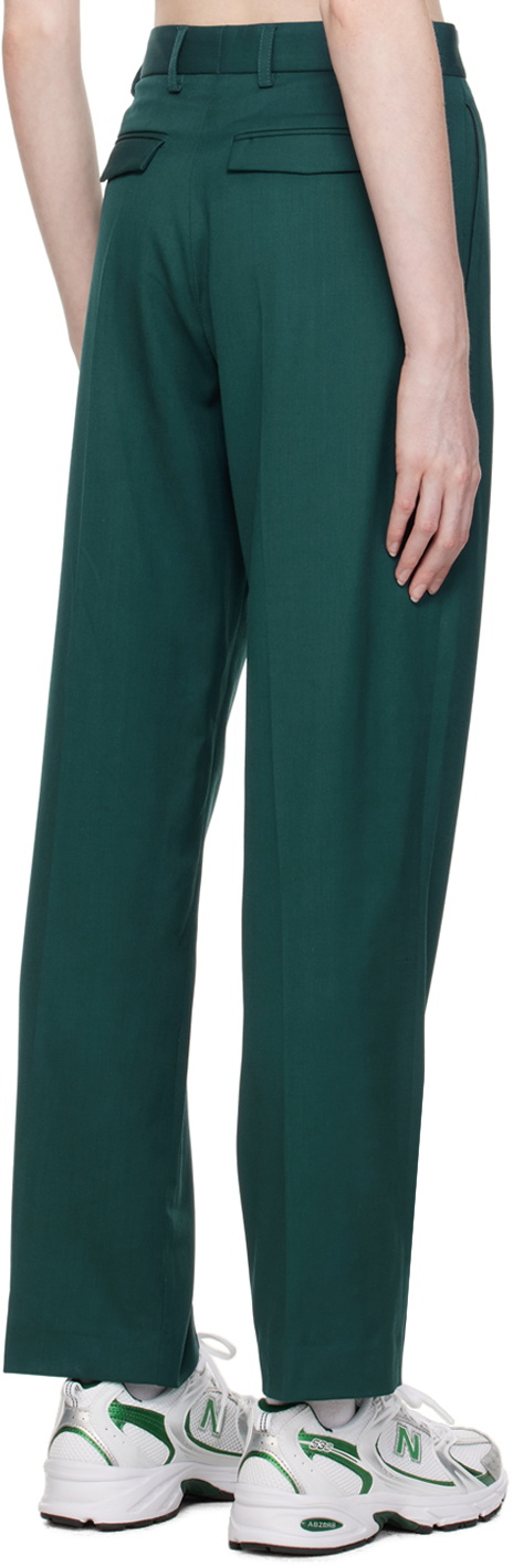 Palmes Green Fine Pleated Trousers