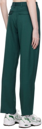 Palmes Green Fine Pleated Trousers