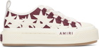 AMIRI White & Burgundy MA Quad Stars Court Low Sneakers