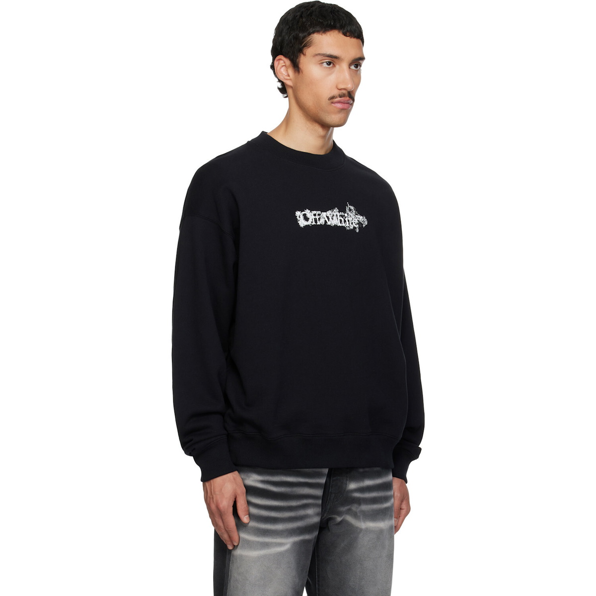 Off-White Black Heraldic Arrow Skate Crewneck Sweatshirt