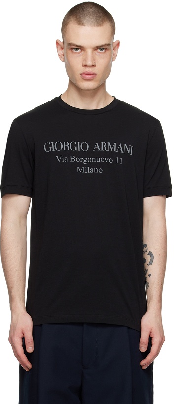 Photo: Giorgio Armani Black 'Borgonuovo 11' T-Shirt