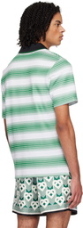 Casablanca White Gradient Stripe Polo