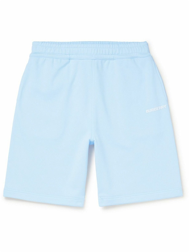 Photo: Burberry - Straight-Leg Logo-Print Cotton-Jersey Shorts - Blue