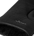 Bottega Veneta - Logo-Embroidered Shearling Gloves - Gray