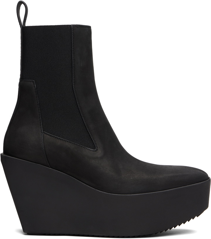 Photo: Rick Owens Black Concordians Sliver Platform Beatle Chelsea Boots
