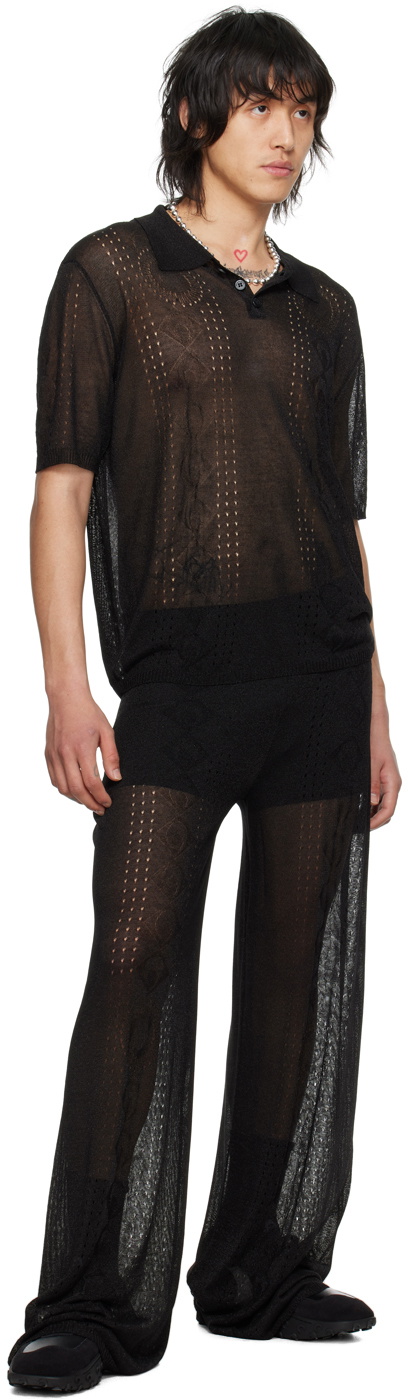 Marine Serre Black Pointelle Trousers