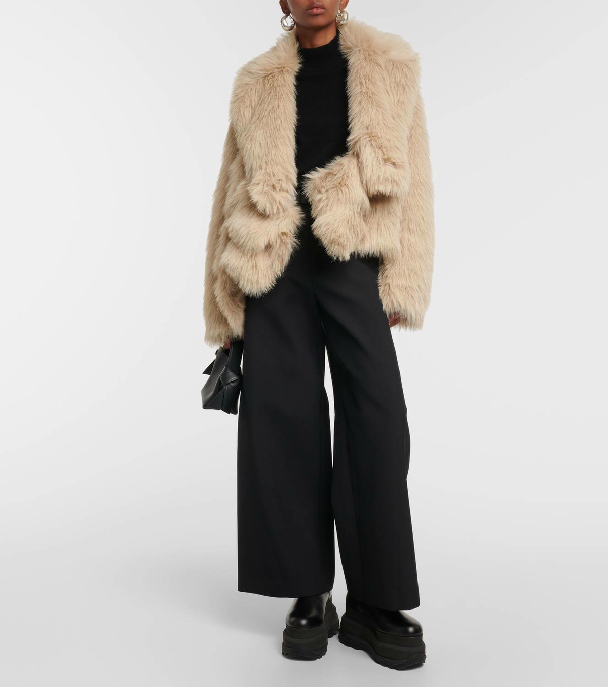 Sacai Oversized faux fur jacket Sacai