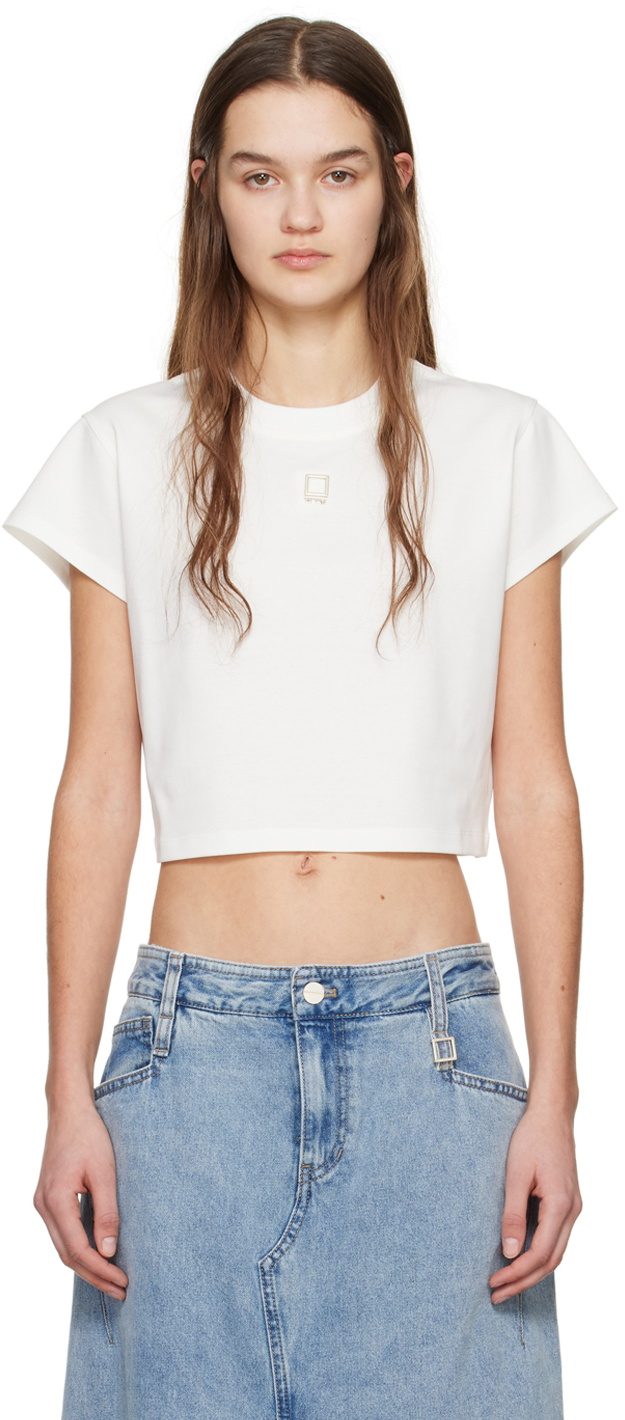 Wooyoungmi White Cropped T-Shirt