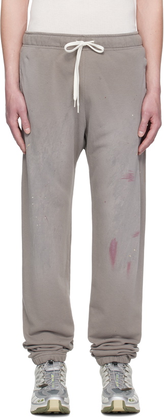 Photo: MM6 Maison Margiela Taupe Paint Splatter Sweatpants