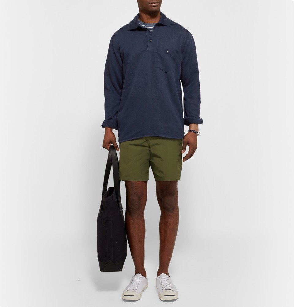 Everest Isles - Woven Polo Shirt - Men - Navy