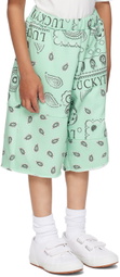 Luckytry Kids Green Paisley Shorts