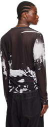 LU'U DAN Black Printed Long Sleeve T-Shirt