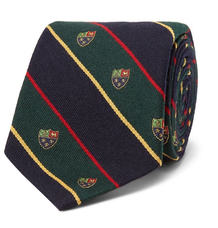 Photo: Polo Ralph Lauren - 8cm Madison Embroidered Striped Wool and Silk-Blend Tie - Men - Navy