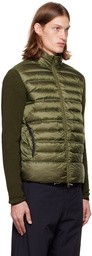 Moncler Khaki Paneled Down Jacket