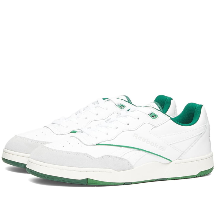 Photo: Reebok Men's BB 4000 II Sneakers in White/Dark Green