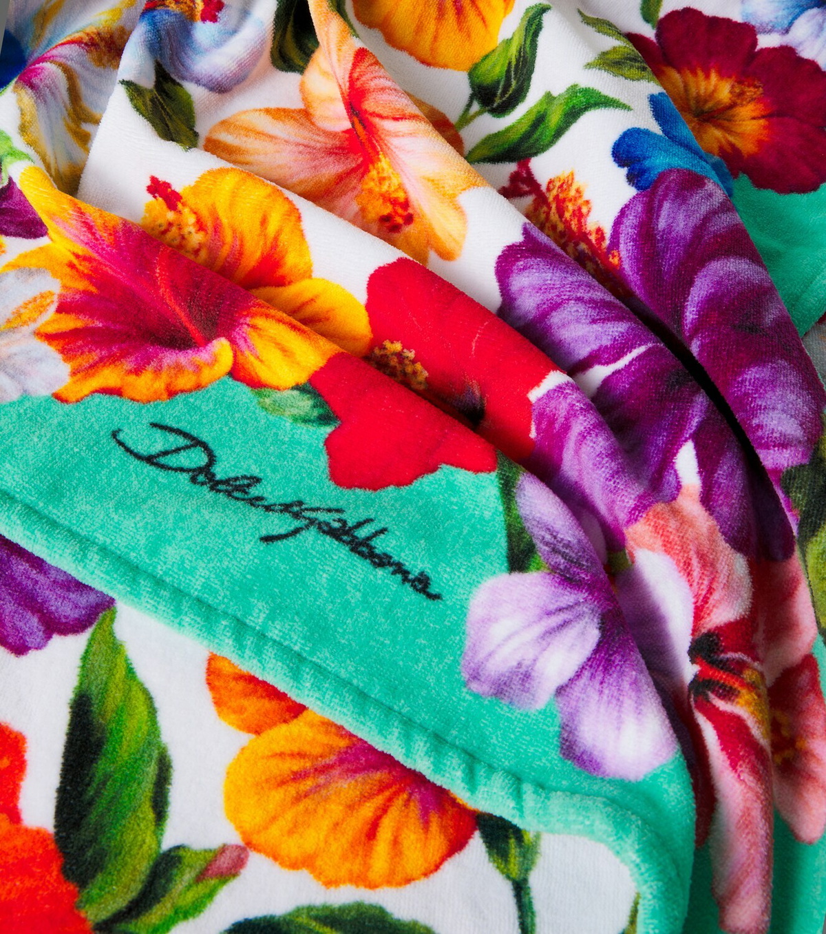 Dolce&Gabbana Casa Floral cotton terry beach towel