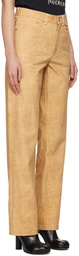 JW Anderson Beige Straight-Fit Leather Pants