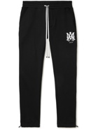 AMIRI - Slim-Fit Tapered Logo-Embroidered Cotton-Jersey Sweatpants - Black