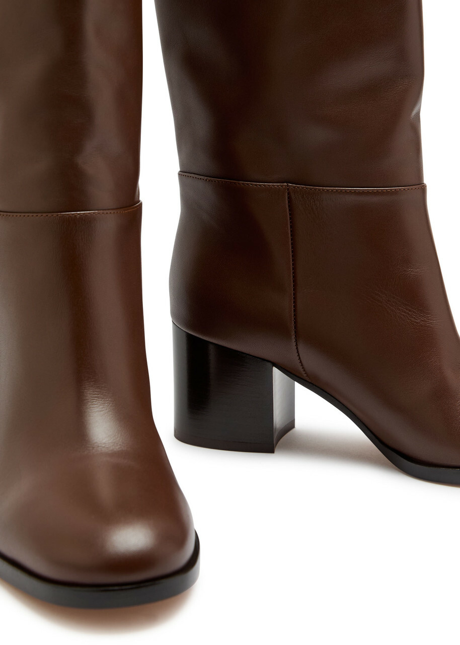 Gianvito Rossi Santiago 60 Leather Knee-high Boots Brown