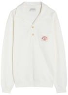 DRÔLE DE Monsieur Polo D Miroir Shell Piqué Cotton Polo Shirt Off White