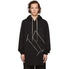 Rick Owens Black Embroidered Hoodie