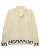 BODE - Flowering Liana Embroidered Silk-Crepe Shirt - Neutrals