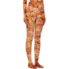 Richard Quinn Orange Floral Leggings