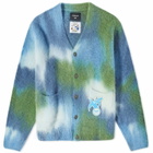 Howlin by Morrison Men's Howlin' x DJ Harvey Hand Dyed Alpaca Mohair Cardigan in Greenlove Mix