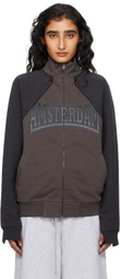 VETEMENTS Brown Patched Zip-Up Jacket