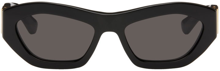 Photo: Bottega Veneta Black Angle Hexagonal Sunglasses