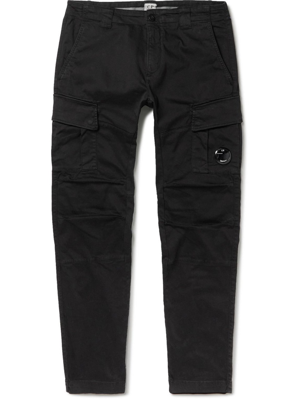 Photo: C.P. Company - Slim-Fit Tapered Stretch-Cotton Sateen Cargo Trousers - Black