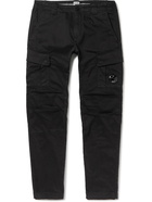 C.P. Company - Slim-Fit Tapered Stretch-Cotton Sateen Cargo Trousers - Black