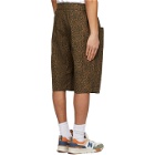 South2 West8 Beige Leopard Army String Shorts
