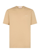 MC2 Saint Barth Man Beige Cotton Jersey T-shirt Dover With St. Barth Embroidery