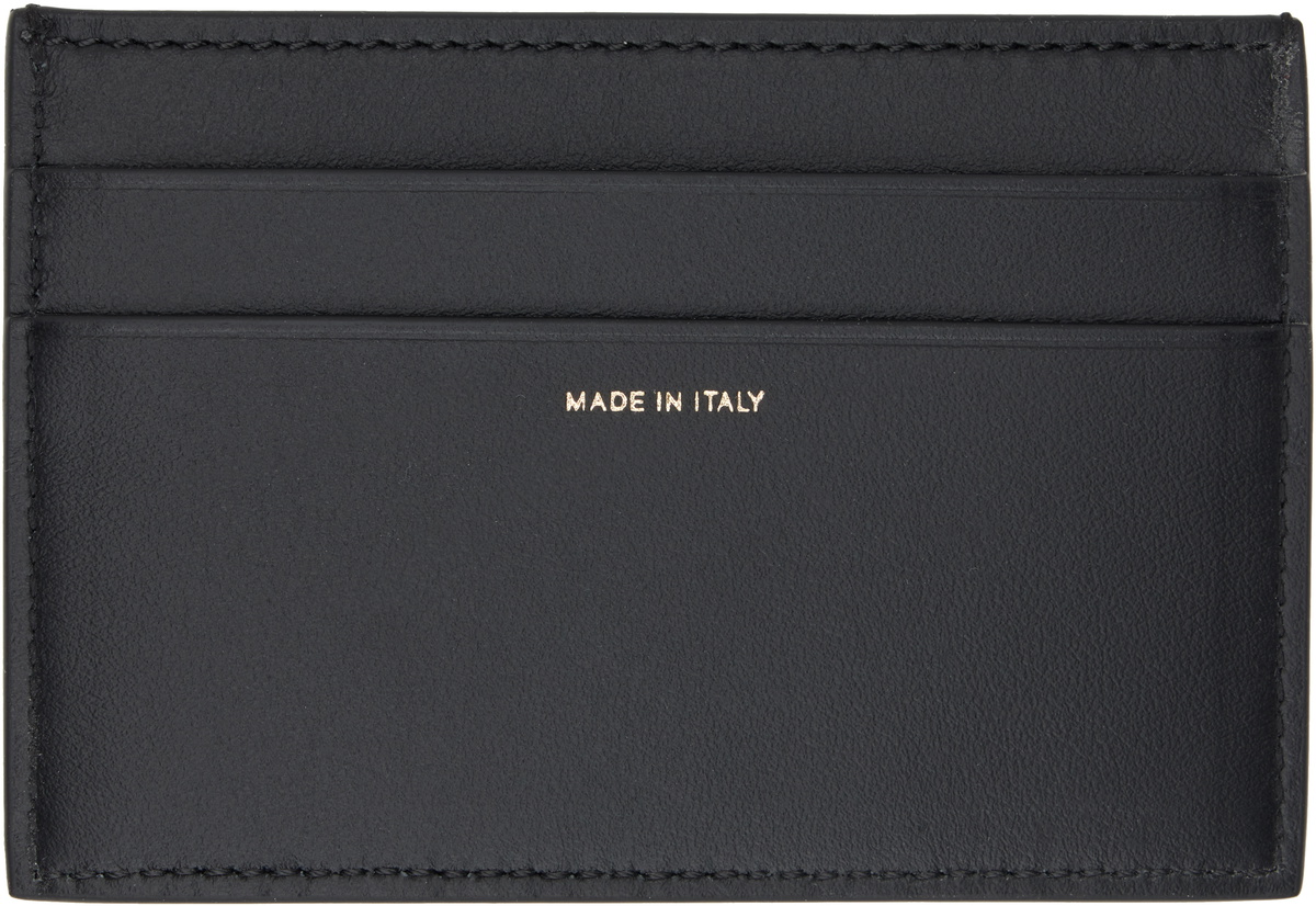 Paul Smith Black Leather Signature Stripe Block Credit Card Holder