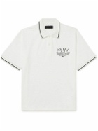 AMIRI - Arts District Logo-Embroidered Cotton-Piqué Polo Shirt - White