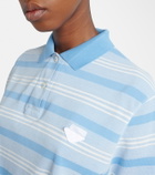 Prada Striped cropped cotton piqué polo shirt