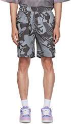 AAPE by A Bathing Ape Grey Printed Shorts